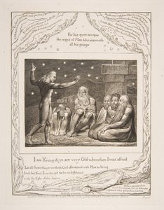 De Woede van Elihu, uit Illustraties van het Boek Job door William Blake