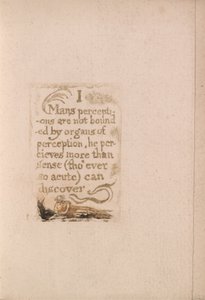 There Is No Natural Religion, Plaat 10, I Mans perceptions are not bounded . . . .  (Bentley b3)