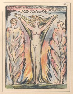 Om uit te gaan naar de Grote Oogst & Vintage van de Naties, ca. 1811 door William Blake