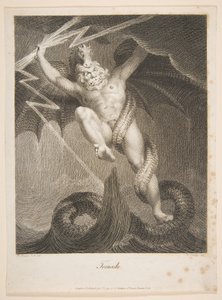 Tornado-Zeus vecht tegen Typhon Erasmus Darwin, De Botanische Tuin, 1 augustus 1795 door William Blake