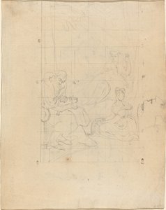 Droom van Koningin Katherine [recto] door William Blake after Henry Fuseli