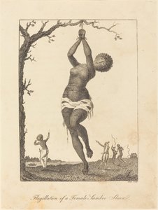 Geseling van een vrouwelijke Samboe-slaaf door William Blake after John Gabriel Stedman