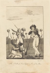 De schedels van luitenant Leppar en zes van zijn mannen door William Blake after John Gabriel Stedman