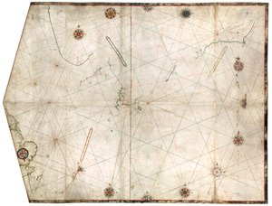 Portulaan kaart gemaakt door William Borough die het zeegebied van de Noordzee en de Oostzee toont, van de oostkust van Engeland tot de kop van de Golf van Zweden, c.1580 door William Borough