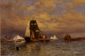 Uitzicht op Battle Harbor door William Bradford