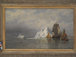 Walvisvaarder en Vissersschepen bij de Kust van Labrador door William Bradford