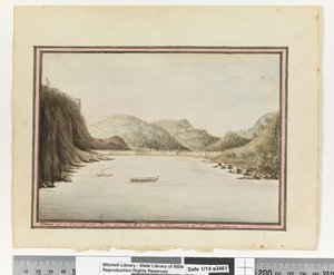 Uitzicht op een versterkte baai aan de oostkant van de ingang van Rio Janeiro door William Bradley