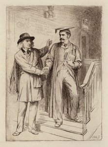 John Stuart Blackie, Emeritus Professor; Samuel Henry Butcher, Professor Grieks (gravure) door William Brassey (after) Hole
