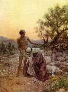 Abraham en Isaak op de berg Moria