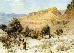 Davids kamp bij Ein Gedi waar hij zich verborg door William Brassey Hole