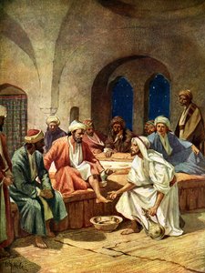 Jezus wast de voeten van Petrus