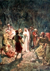 Soldaten van de Farizeeën grijpen Jezus door William Brassey Hole