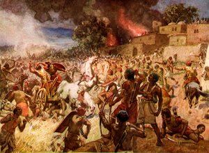De dood van koning Josia bij Megiddo door William Brassey Hole
