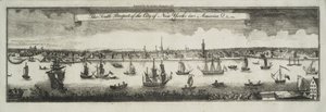 Het zuidelijke uitzicht op de stad New York, in Noord-Amerika, 1761
