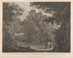 Een Uitzicht in de Villa Madama, nabij Rome, genaamd II Teatro door William Byrne