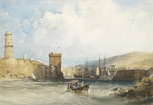 De Ingang van de Haven van Marseille, c.1838 door William Callow
