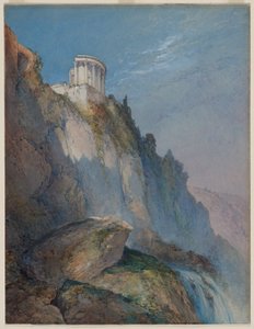 De Tempel van Vesta en de watervallen bij Tivoli