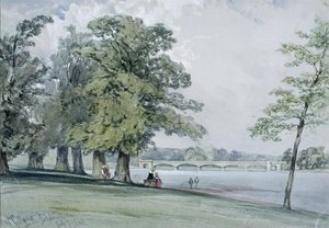 Zicht op de Serpentine, Hyde Park door William Callow