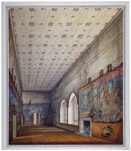 Interieur van de geschilderde kamer, Palace of Westminster, Londen, 1817 door William Capon