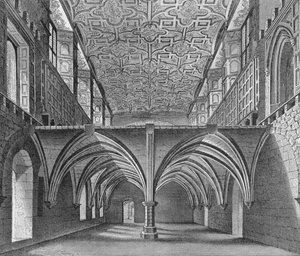 De crypte van het klooster van St. Helen, Bishopsgate, City of London door William Capon