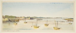 Rivier Taptie, Surat vanaf het fort (boten) door William Carpenter