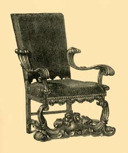 Notenhouten armstoel, ca. 1685-1710, 1881 door William Catley
