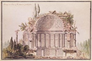 Architectonische tekening voor mausoleum voor Frederik, Prins van Wales