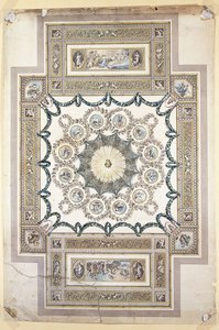 Ontwerp voor het plafond van de bibliotheek in Woburn Abbey door William Chambers