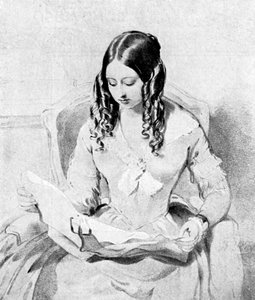 Koningin Victoria leest depêches, ca. 1840s