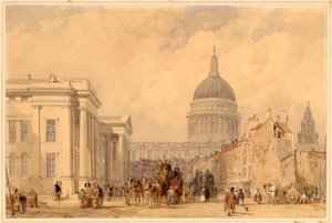 Het Postkantoor, St Martins le Grand, Londen, met St Paul