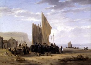 Aan de kust van Yarmouth (een van een paar) door William Collins
