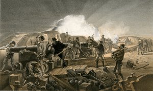 Een hete nacht in de Batterijen door William Crimea Simpson