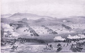 Balaclava, 25 oktober 1854: De aanval van de Lichte Brigade, illustratie uit Britse gevechten op land en zee, 1915 door William Crimea Simpson