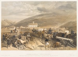 Commissariaatsmoeilijkheden De weg van Balaklava naar Sebastopol, bij Kadikoi, tijdens het natte weer, circa 1854 door William Crimea Simpson