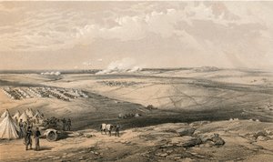Verre uitzicht op het hoofdkwartier van Lord Raglan voor Sebastopol
