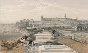 Ziekenhuis en begraafplaats in Scutari door William Crimea Simpson