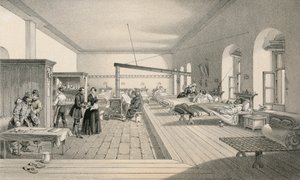 Een van de afdelingen van het ziekenhuis in Scutari door William Crimea Simpson