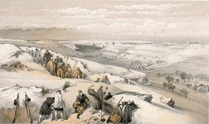 Sebastopol vanaf de 26 kanonnen batterij aan de uiterste rechterkant van de Franse aanval door William Crimea Simpson