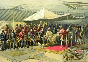 Het Terugkeerbezoek van de Onderkoning aan de Maharadja van Kasjmir, 1863 door William Crimea Simpson