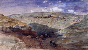 De Vallei van de Schaduw des Doods, grotten in de Woronzoff-weg door William Crimea Simpson