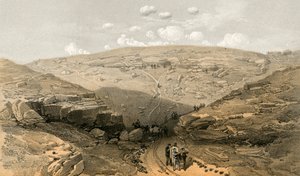 De Vallei van de Schaduw des Doods, grotten in de Woronzoffweg achter de 21 Kanonnen Batterij door William Crimea Simpson