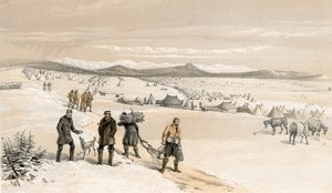 Het kamp van de 2e divisie, kijkend naar het oosten, januari 1855 door William Crimea Simpson