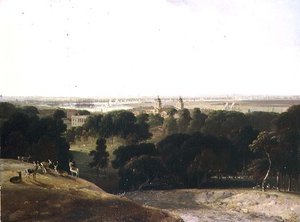 Een Uitzicht op Londen vanuit Greenwich Park door William Daniell