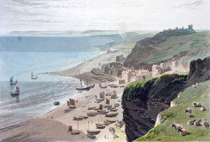 Hastings, vanaf de East Cliff, 1823