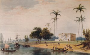 In het Tuinhuis Reach, Calcutta, ca. 1786-1791, 1935 door William Daniell