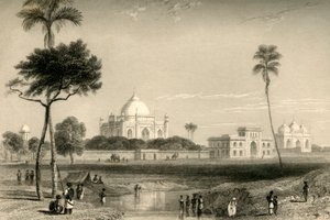 Mausoleum van Sufter Jung, Delhi, 1835 door William Daniell