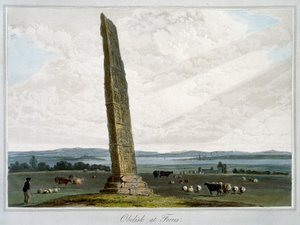 Obelisk bij Forres, Moray, Schotland, 1821 door William Daniell