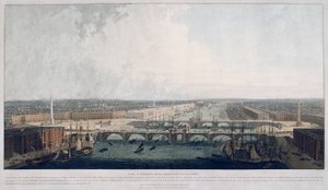 Voorgestelde London Bridge, Londen, 1802 door William Daniell