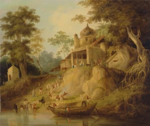 De Oevers van de Ganges door William Daniell