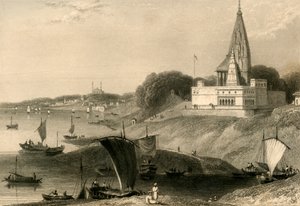 De Bernar Pagode, Benares door William Daniell